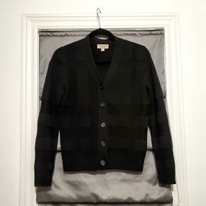 Auth Burberry Cashmere/Wool Cardigan (black)